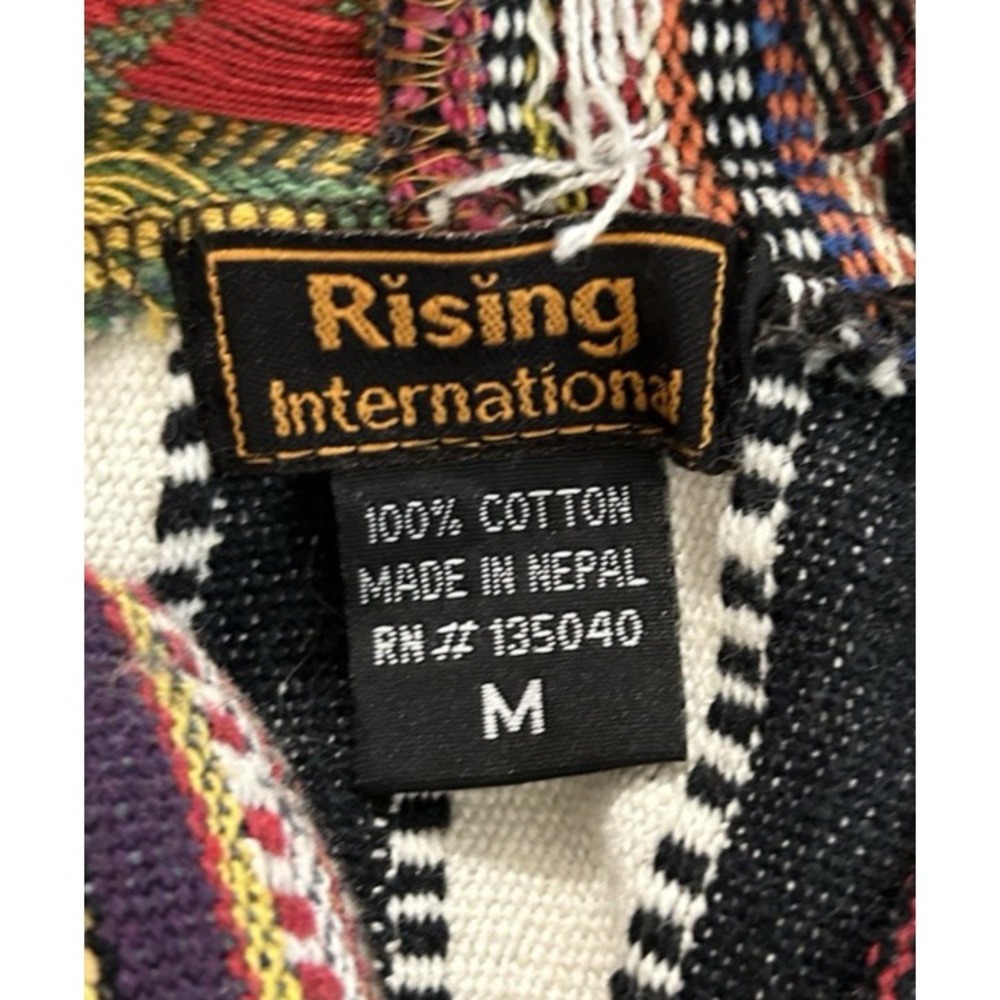 NWOT Rising International Colorado Nights Patchwork Hoody Poncho Size Medium - Picture 8 of 8